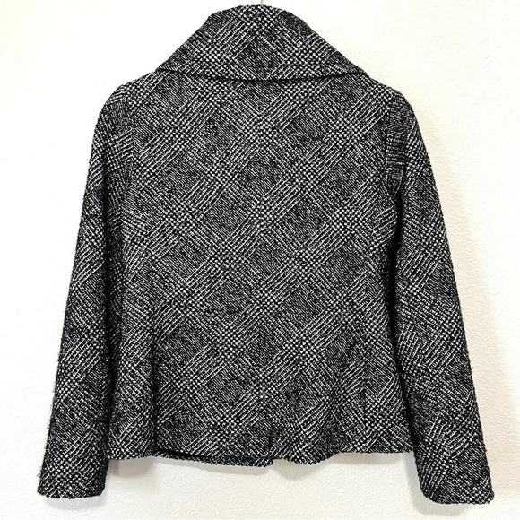 Talbots Wool Tweed Black Glen Plaid Blazer Jacket Size 4 Petite - Picture 9 of 12
